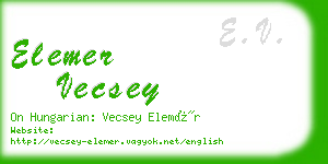 elemer vecsey business card